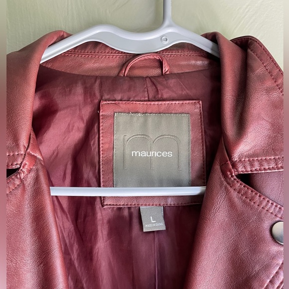 Maurice’s Red Leather Jacket Size Large - Picture 3 of 3